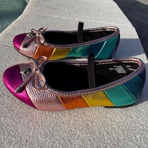 Kurt Geiger Girls’ Mini Eagle Ballet Flats (Toddler Size 9), Rainbow, Never Worn
